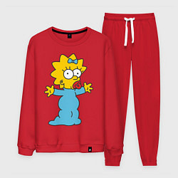 Костюм хлопковый мужской Maggie Simpson, цвет: красный