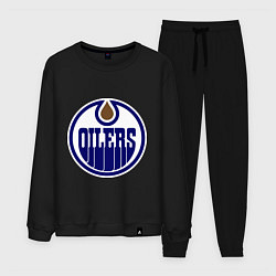 Костюм хлопковый мужской Edmonton Oilers, цвет: черный