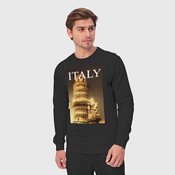 Костюм хлопковый мужской Leaning tower of Pisa, цвет: черный — фото 2