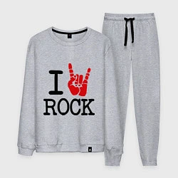 Костюм хлопковый мужской I love rock, цвет: меланж