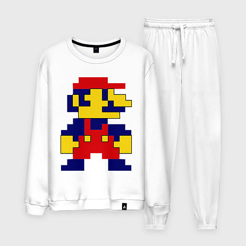Мужской костюм Pixel Mario / Белый – фото 1
