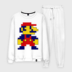 Костюм хлопковый мужской Pixel Mario, цвет: белый