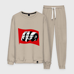 Костюм хлопковый мужской Маркс, Энгельс, Ленин, цвет: миндальный