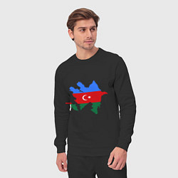 Костюм хлопковый мужской Azerbaijan map, цвет: черный — фото 2