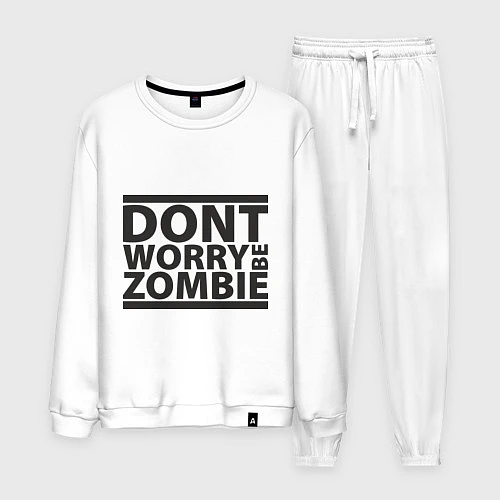 Мужской костюм Dont worry be zombie / Белый – фото 1