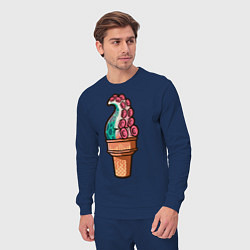 Костюм хлопковый мужской Мороженое-осьминог, цвет: тёмно-синий — фото 2