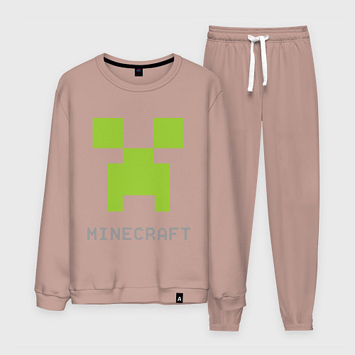 Мужской костюм Minecraft logo grey / Пыльно-розовый – фото 1