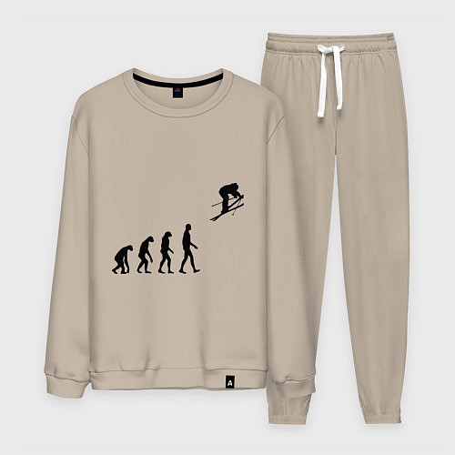 Мужской костюм Эволюция лыжник / Миндальный – фото 1