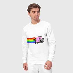 Костюм хлопковый мужской Nyan Cat, цвет: белый — фото 2