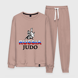 Костюм хлопковый мужской Russia judo, цвет: пыльно-розовый