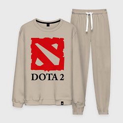 Костюм хлопковый мужской Dota 2: Logo, цвет: миндальный