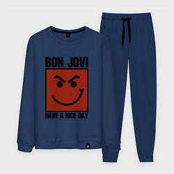 Костюм хлопковый мужской Bon Jovi: Have a nice day, цвет: тёмно-синий
