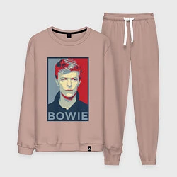 Костюм хлопковый мужской Bowie Poster, цвет: пыльно-розовый