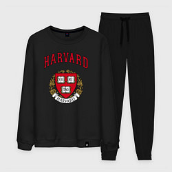 Костюм хлопковый мужской Harvard university, цвет: черный