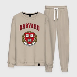 Костюм хлопковый мужской Harvard university, цвет: миндальный