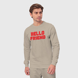 Костюм хлопковый мужской Hello Friend, цвет: миндальный — фото 2