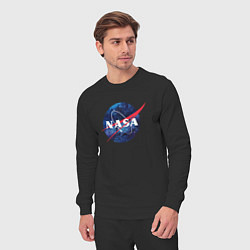 Костюм хлопковый мужской NASA: Cosmic Logo, цвет: черный — фото 2