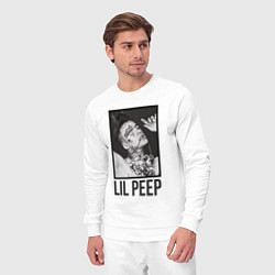 Костюм хлопковый мужской Lil Peep: Black Style, цвет: белый — фото 2