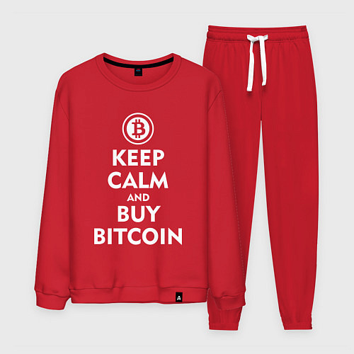 Мужской костюм Keep Calm & Buy Bitcoin / Красный – фото 1