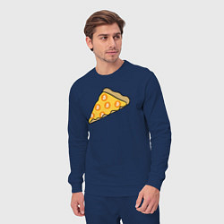 Костюм хлопковый мужской Bitcoin Pizza, цвет: тёмно-синий — фото 2