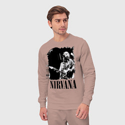 Костюм хлопковый мужской Black Nirvana, цвет: пыльно-розовый — фото 2