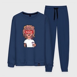 Костюм хлопковый мужской Lil Pump: Esketit Style, цвет: тёмно-синий