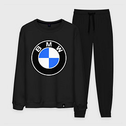 Костюм хлопковый мужской Logo BMW, цвет: черный