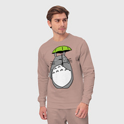 Костюм хлопковый мужской Totoro с зонтом, цвет: пыльно-розовый — фото 2