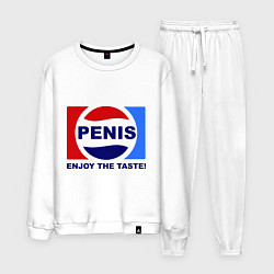 Костюм хлопковый мужской Penis. Enjoy the taste, цвет: белый