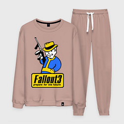 Костюм хлопковый мужской Fallout 3 Man, цвет: пыльно-розовый