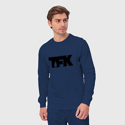 Костюм хлопковый мужской TFK: Black Logo, цвет: тёмно-синий — фото 2