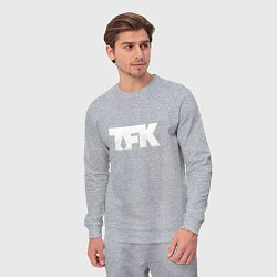 Костюм хлопковый мужской TFK: White Logo, цвет: меланж — фото 2