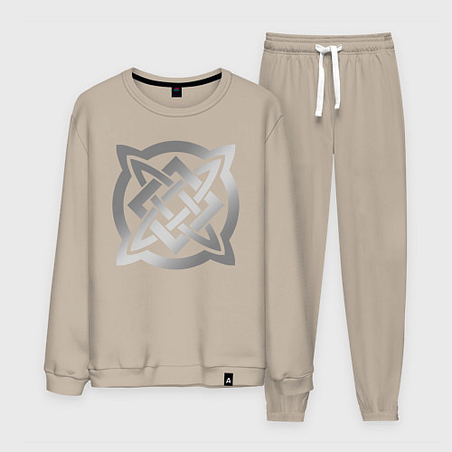 Мужской костюм Звезда Сварога: серебро / Миндальный – фото 1