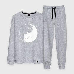 Костюм хлопковый мужской Котики Инь Янь, цвет: меланж