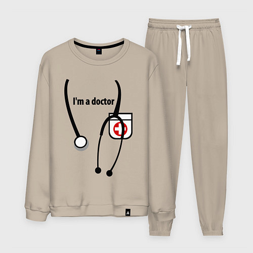 Мужской костюм I m doctor / Миндальный – фото 1