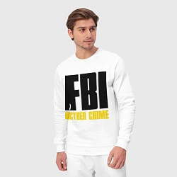 Костюм хлопковый мужской FBI: Cyber Crime, цвет: белый — фото 2