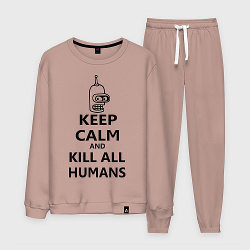 Мужской костюм Keep Calm & Kill All Humans / Пыльно-розовый – фото 1