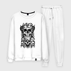 Костюм хлопковый мужской Slayer Skulls, цвет: белый
