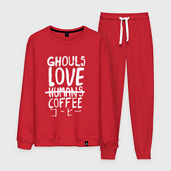 Костюм хлопковый мужской Ghouls Love Coffee, цвет: красный