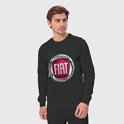 Костюм хлопковый мужской FIAT logo, цвет: черный — фото 2