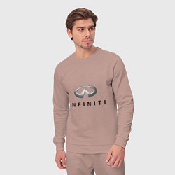 Костюм хлопковый мужской Logo Infiniti, цвет: пыльно-розовый — фото 2