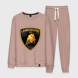 Костюм хлопковый мужской Lamborghini logo, цвет: пыльно-розовый