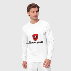 Костюм хлопковый мужской Logo lamborghini, цвет: белый — фото 2