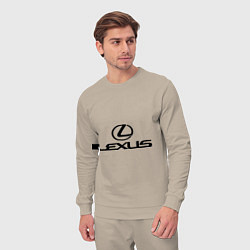 Костюм хлопковый мужской Lexus logo, цвет: миндальный — фото 2