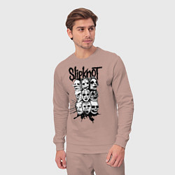 Костюм хлопковый мужской Slipknot Faces, цвет: пыльно-розовый — фото 2