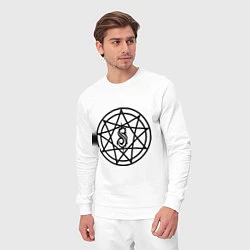 Костюм хлопковый мужской Slipknot Pentagram, цвет: белый — фото 2