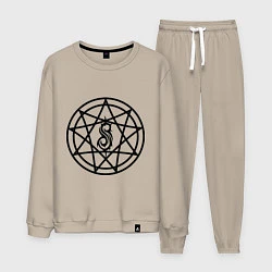 Костюм хлопковый мужской Slipknot Pentagram, цвет: миндальный