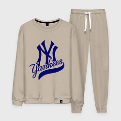 Костюм хлопковый мужской NY - Yankees, цвет: миндальный