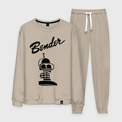 Костюм хлопковый мужской Bender monochrome, цвет: миндальный