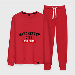 Костюм хлопковый мужской FC Manchester City Est. 1880, цвет: красный